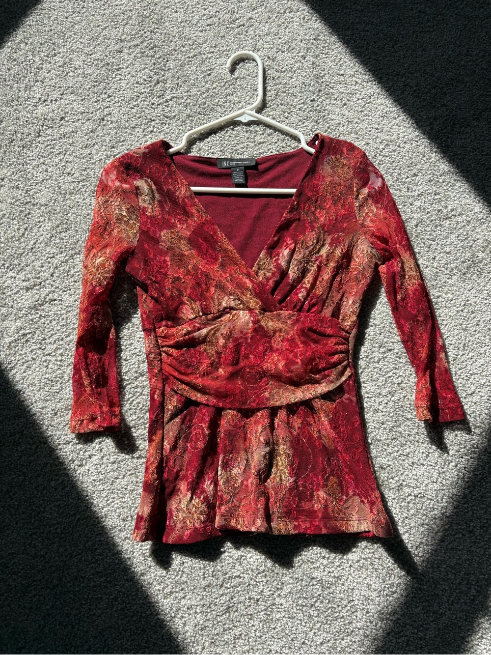 INC International Concepts Y2K Mesh Sleeves Top Vintage going out top fall
